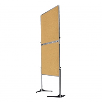 Moderationswand, feststehend, geteilt, Höhe 195 cm, 120x150 cm, Kork-Oberfläche Moderationswand, feststehend, geteilt, Höhe 195 cm, 120x150 cm, Kork-Oberfläche